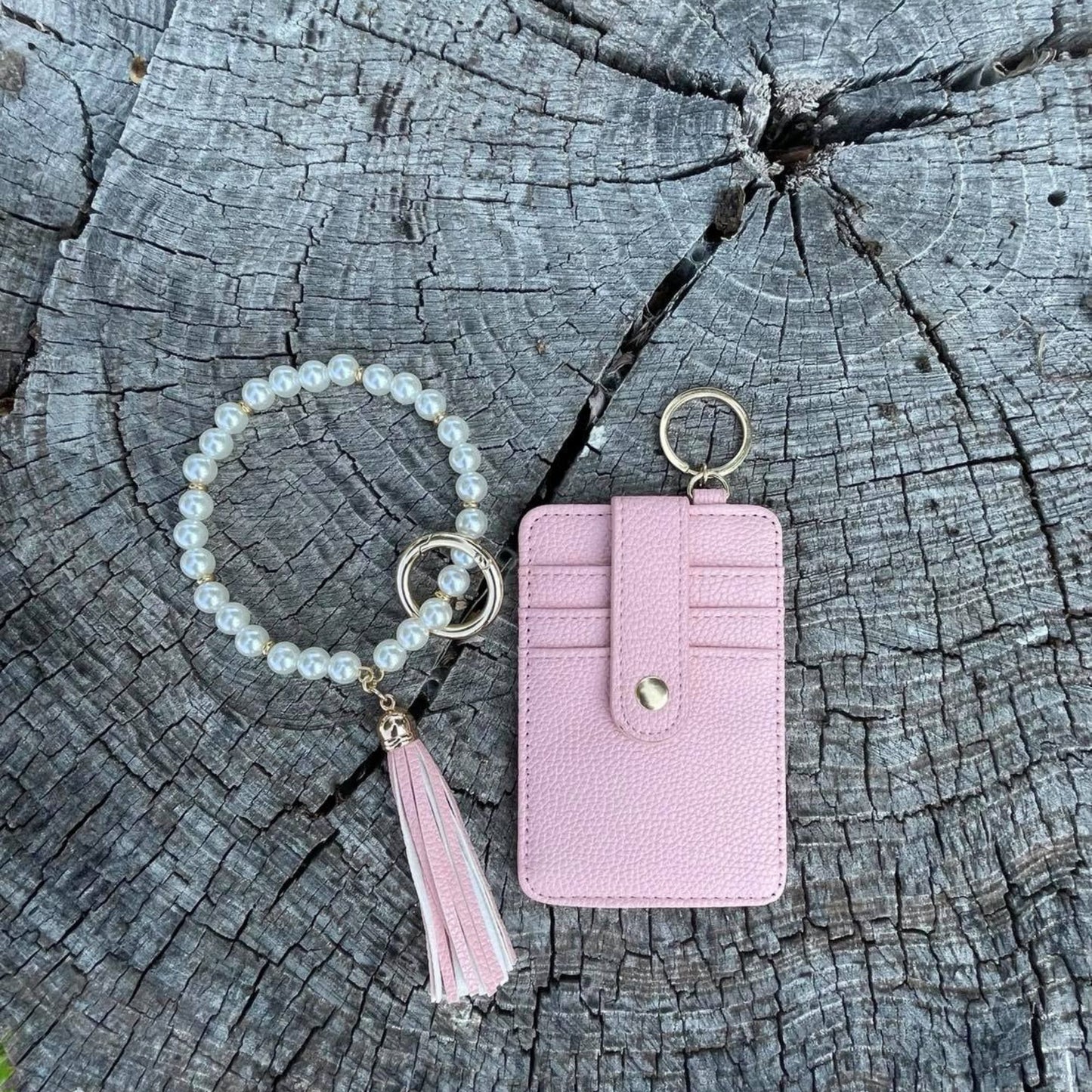 Pink Wallet & Pearl Bracelet Set | Chic Everyday Accessories