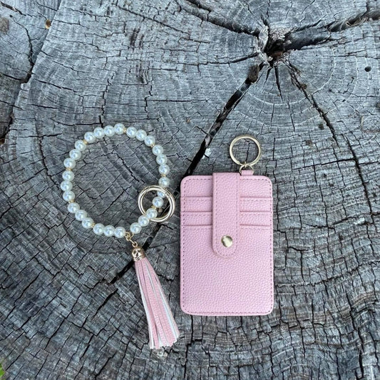 Pink Wallet & Pearl Bracelet Set | Chic Everyday Accessories